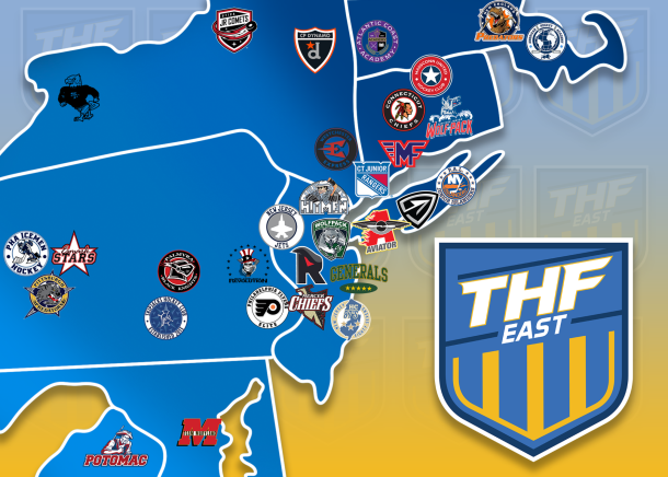 Interesting map of hockey leagues and teams in the East